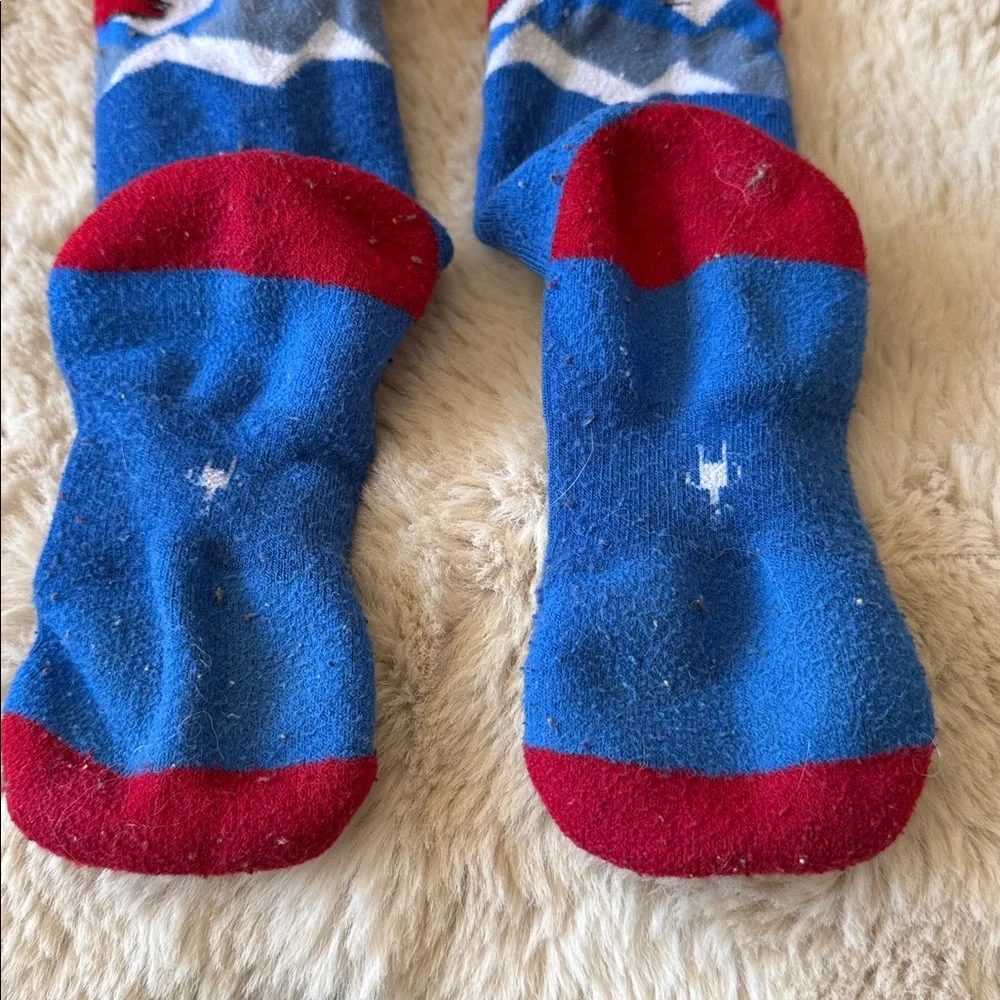 Smartwool Socks Kids Large Wool Yeti Blue Red Skiing